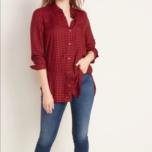 ⭐️NWT Old Navy Classic Red Flannel Tunic
